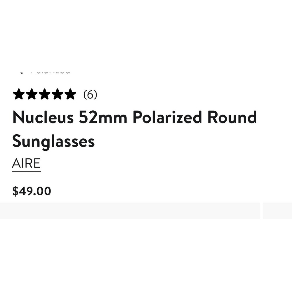 AIRE Nucleus 52mm Polarized Round Sunglasses Grey Green Mono Polar 2342211 - Picture 2 of 8